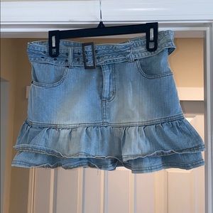 Bad Boy Junior ruffled Jean Skirt